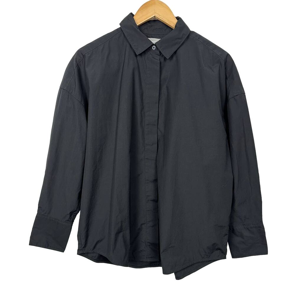 Everlane Womens Size Small Black The Oversized Poplin Shirt New